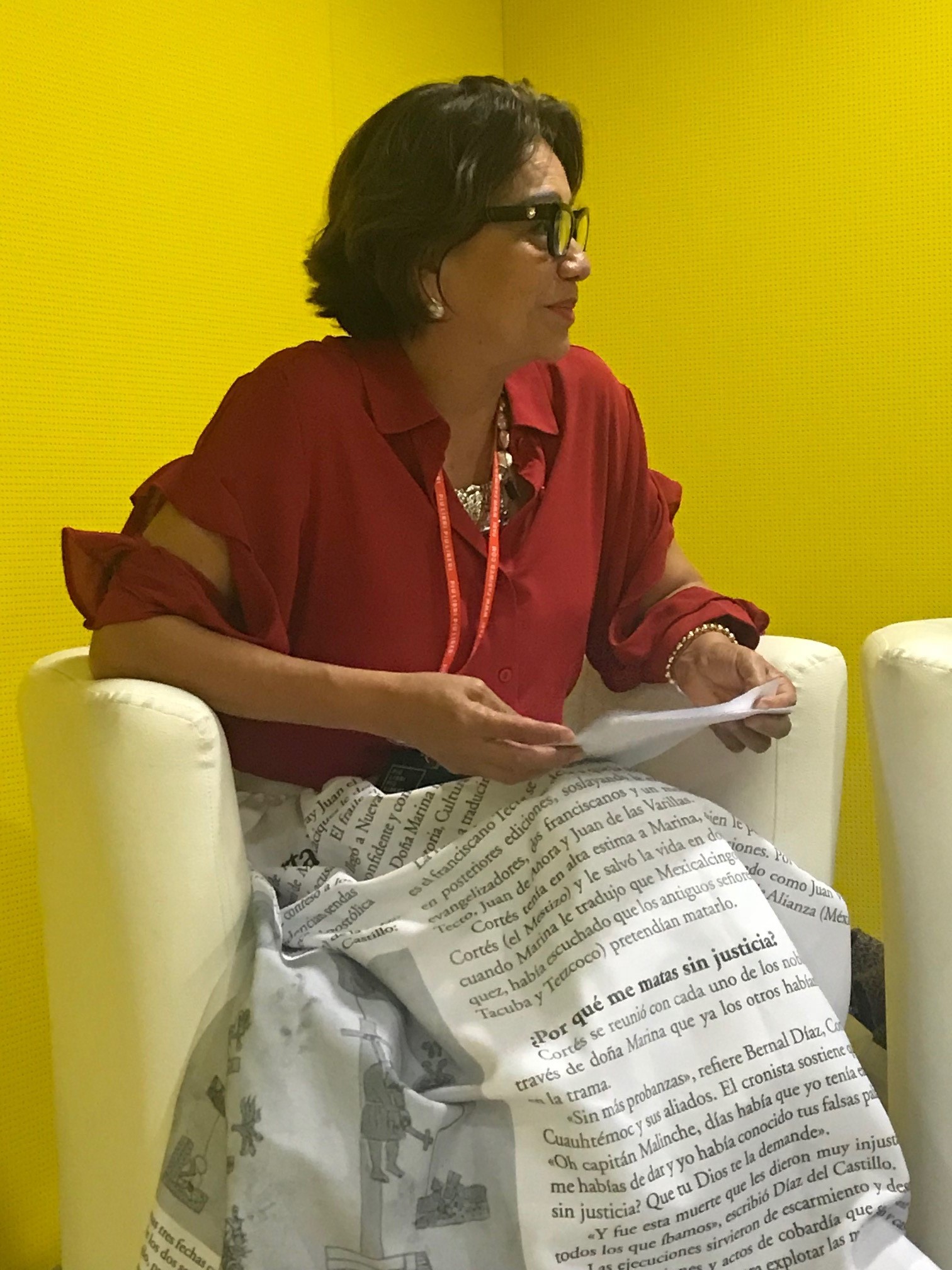 La periodista Blanca Moreno durante su disertación.
